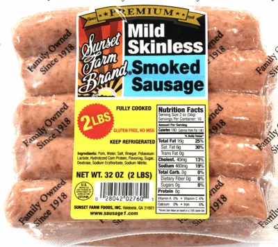 Skinless Smoked Sausage 2 lb.